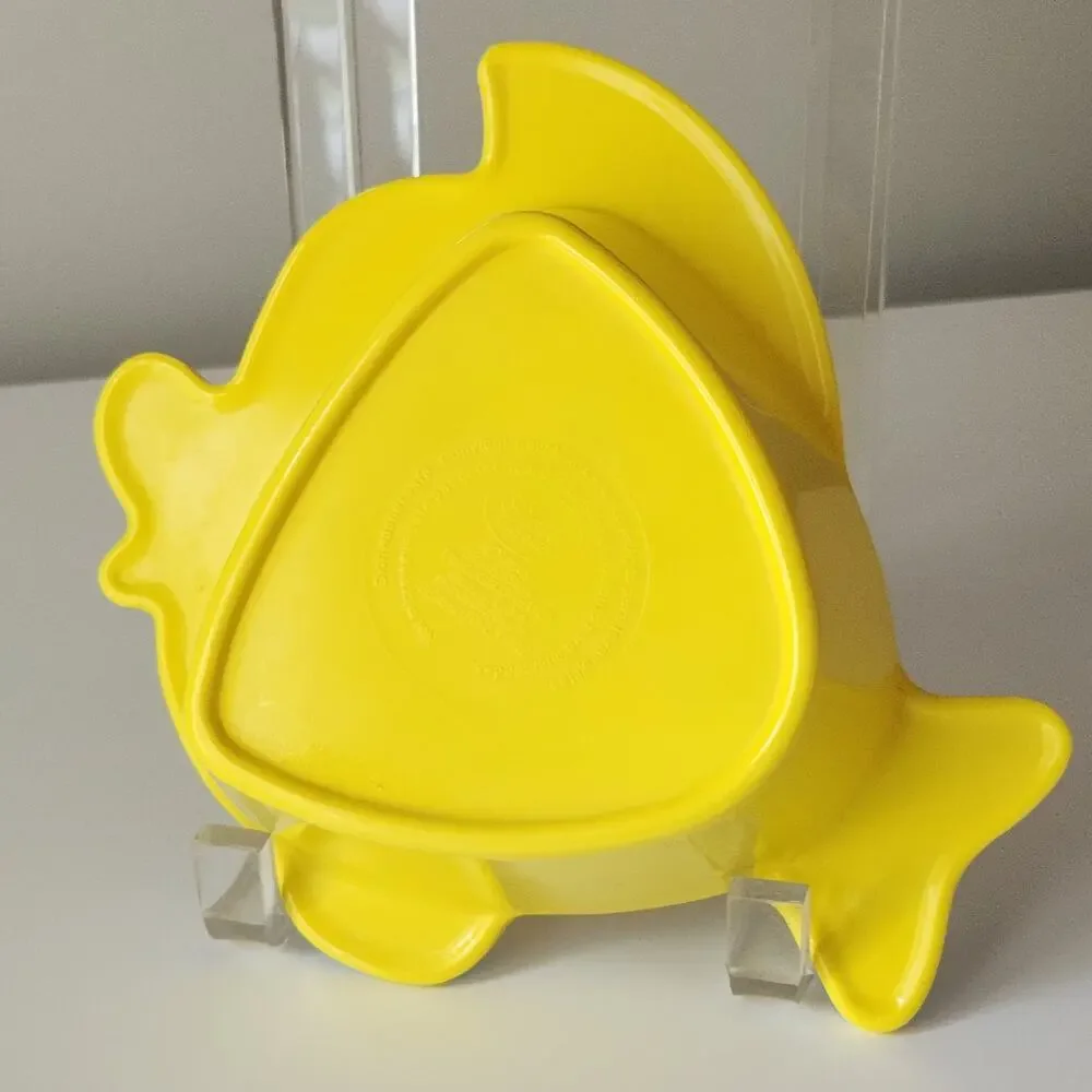 Vintage Disney Flounder Bowl - 2000s Y2K Little Mermaid Plastic Kids Dish